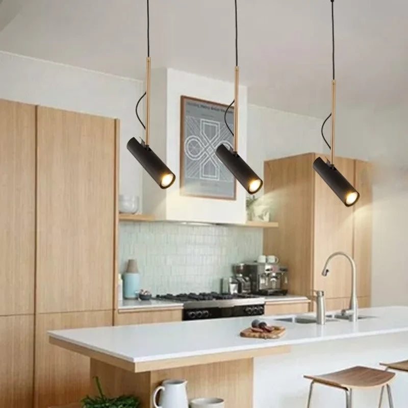 Afralia™ Nordic Black Chandelier: Minimalist Adjustable Hanging Lamp for Bedroom, Bar, Restaurant