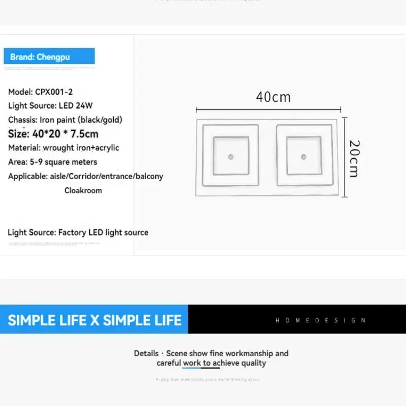 Afralia™ Modern Square LED Ceiling Light for Corridor, Hallway, Bedroom - Simple & Stylish Room Lighting