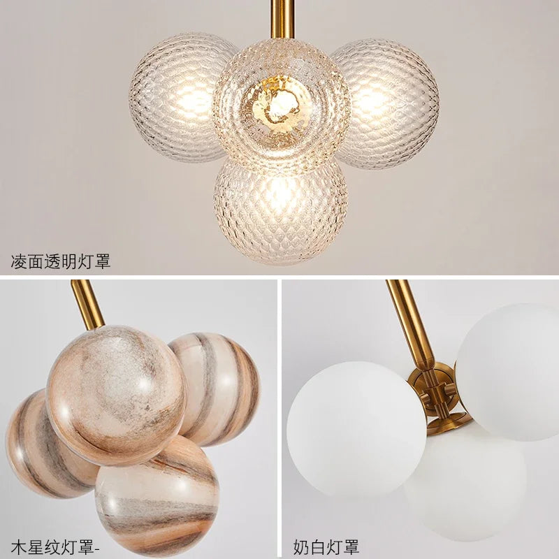 Afralia™ Scandinavia Glass Chandelier Pendant Lamp for Living Dining Room