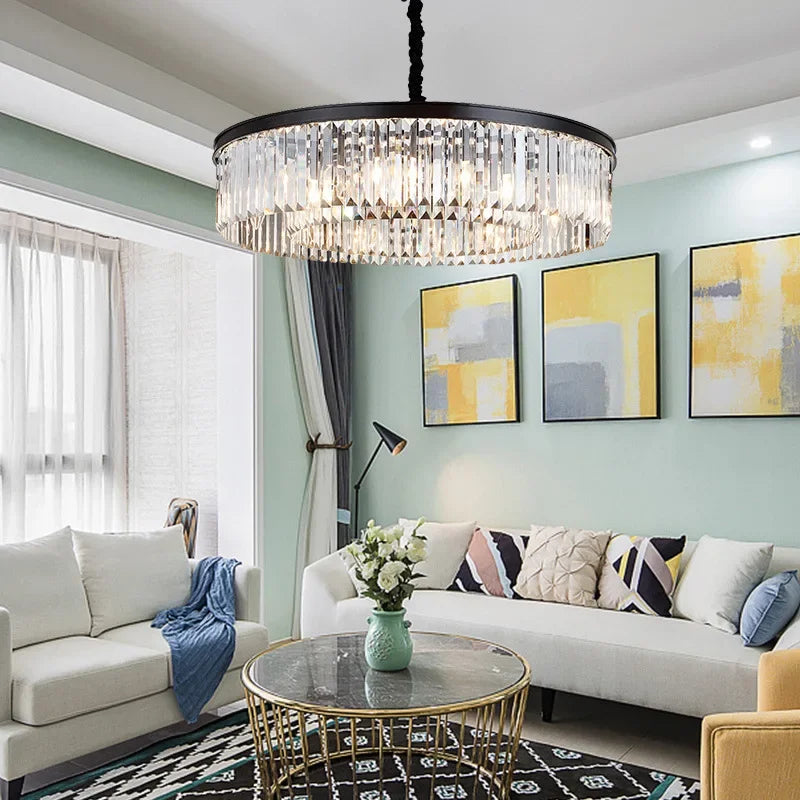 Afralia™ Lux LED Crystal Chandeliers - Modern Bedroom Living Room Pendant Lights