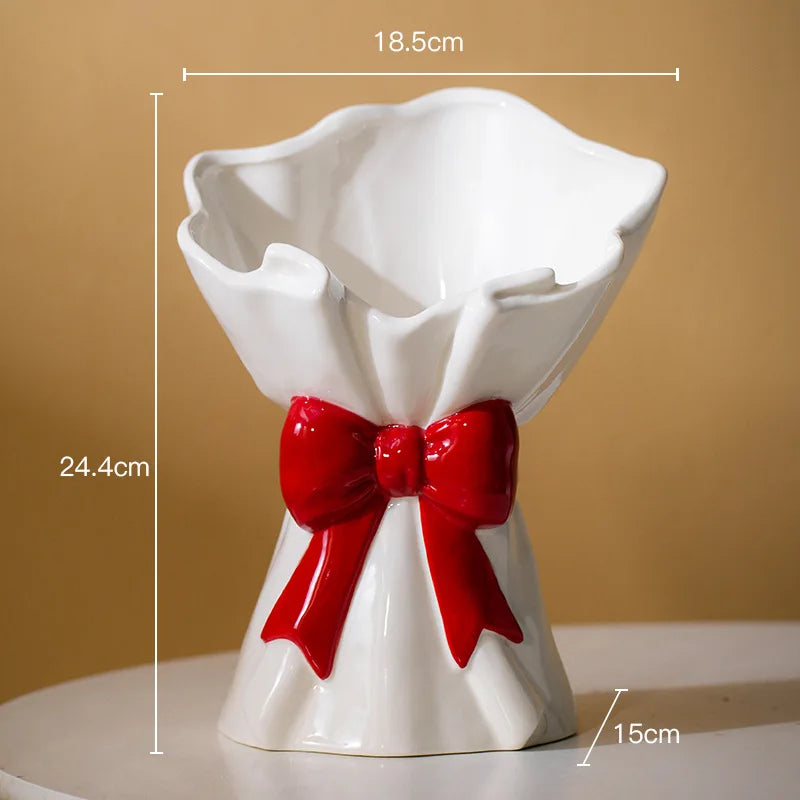 Afralia™ Ceramic Handicrafts Vase Bouquet - Home Decoration & Terrarium Accessories