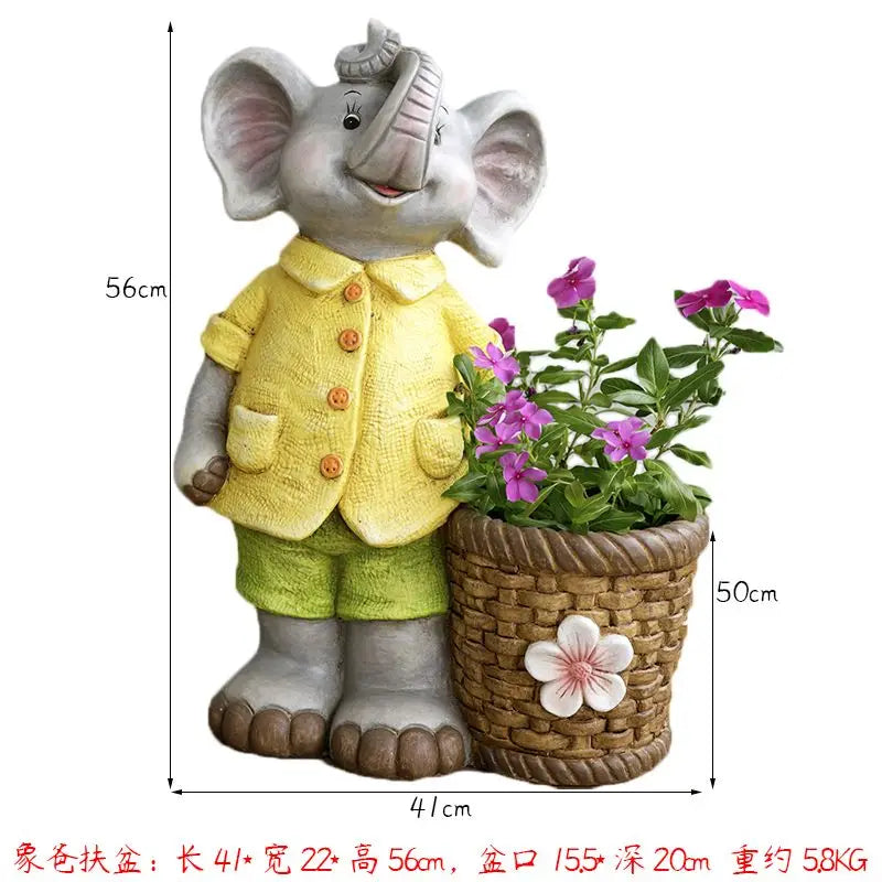 Afralia™ Elephant Garden Decoration | Creative Animal Flower Pots for Kindergarten and Outdoor Decor
