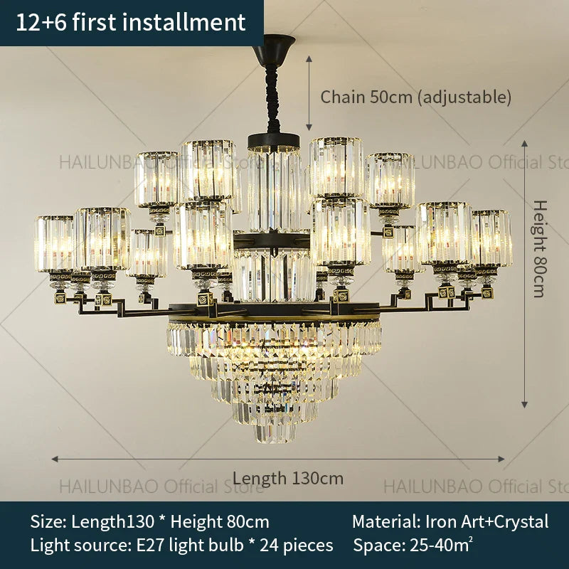 Afralia™ Crystal Chandelier Light: Luxury Living Room Dining Bedroom Airy Elegance