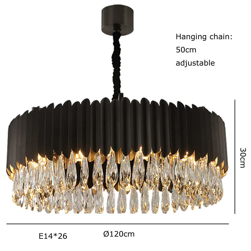 Afralia™ Black Crystal Ceiling Pendant Lights for Dining Table - Nordic Luxury Design