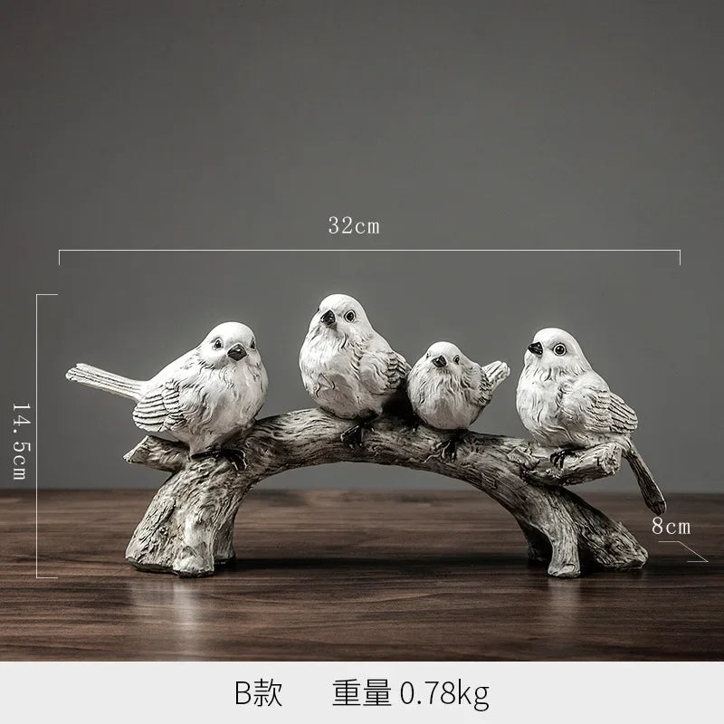 Resin Bird Ornament for Home Decor by Afralia™: Retro Living Room Figurineicon