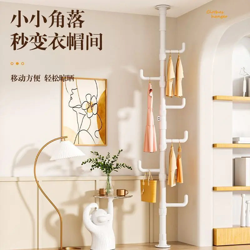 Afralia™ Clothing Storage Hanging Rail Coat Rack for Bedroom and Living Room