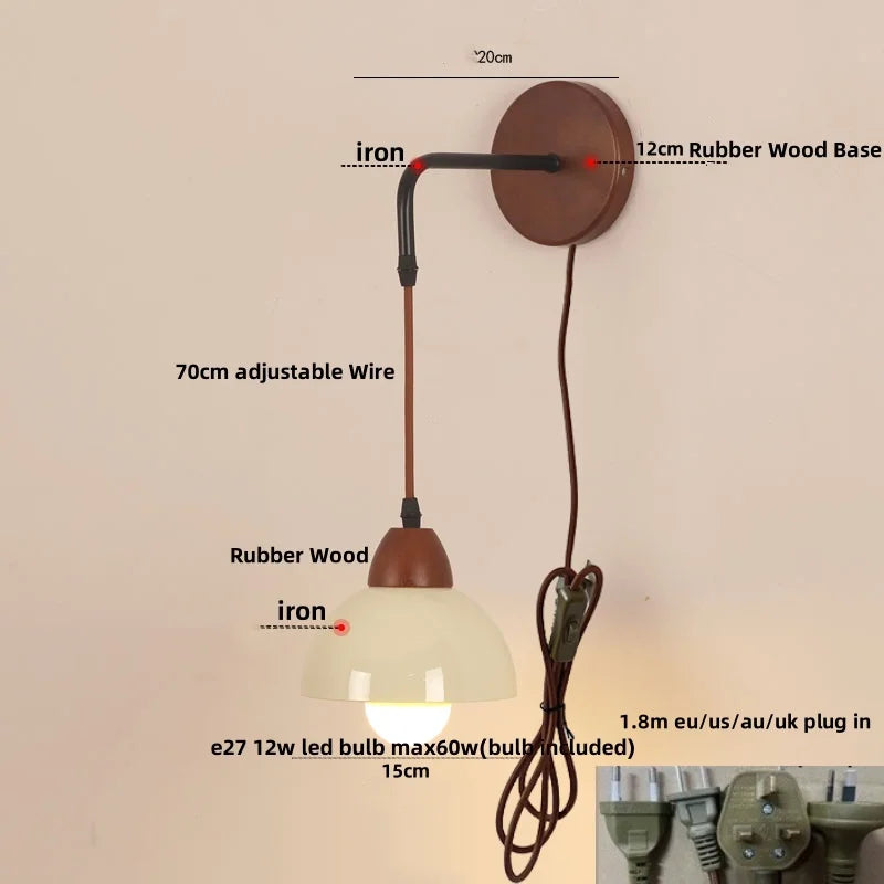 Afralia™ Adjustable LED Wall Light Fixture with Ceramic Wood Base for Home Decor