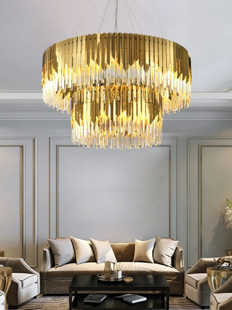 Afralia™ Crystal Pendant Chandelier for Dining & Living Room Lighting