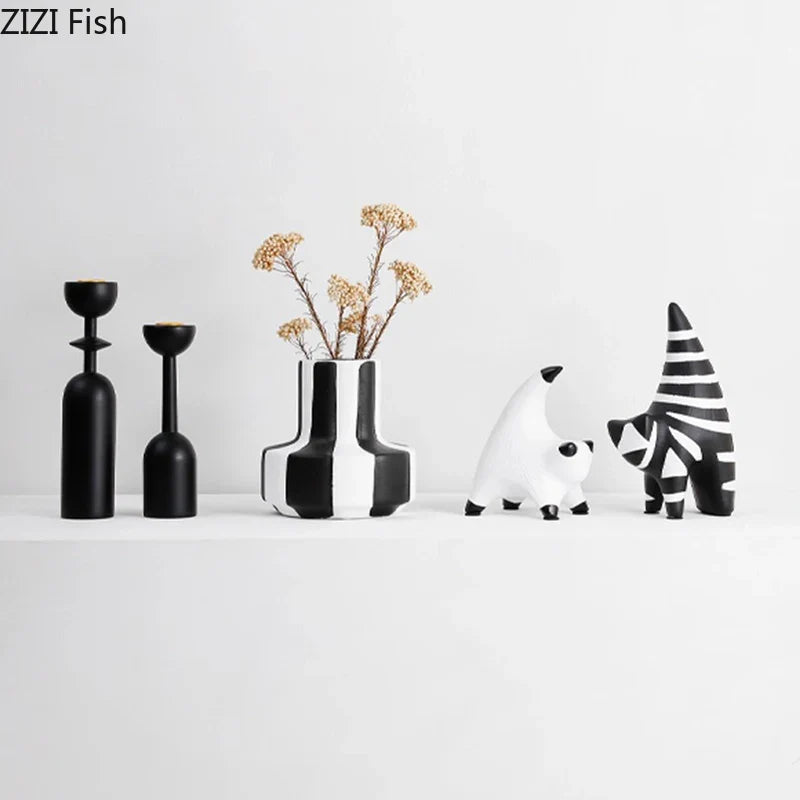 Afralia™ Striped Kitten Sculpture - Desk Decoration Resin Cat Statue for Room Aesthetics