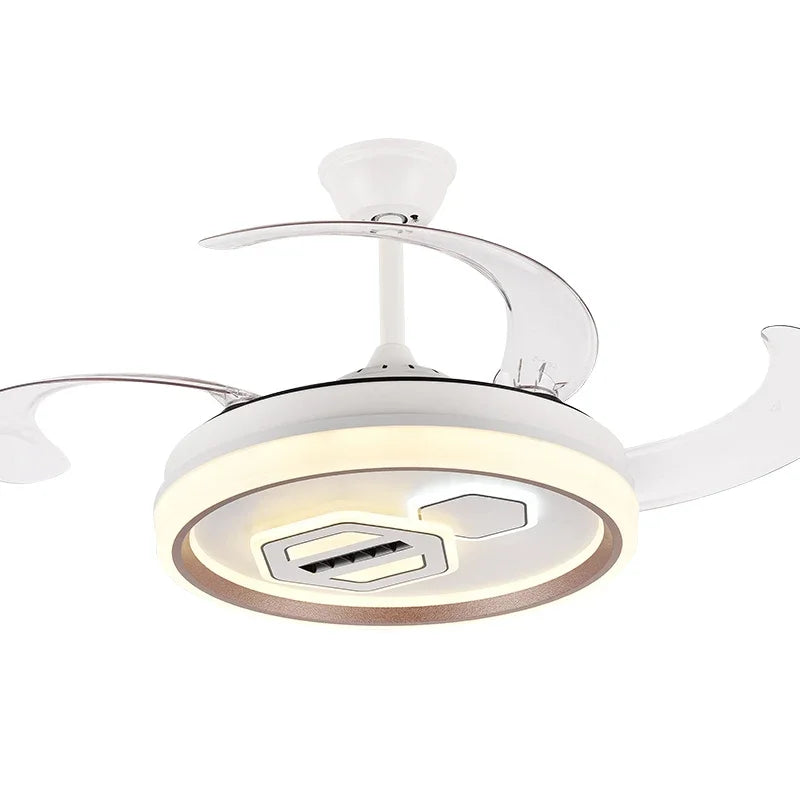 Afralia™ Retractable Blades Ceiling Fan with LED Light and Remote Control