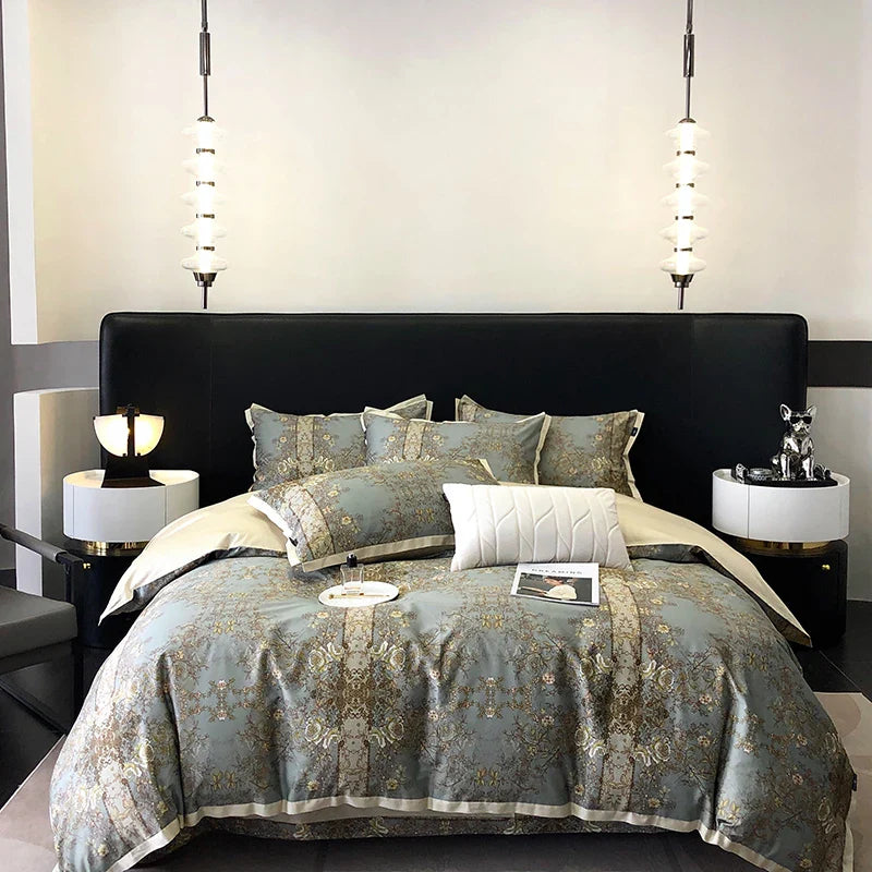 Afralia™ Egyptian Cotton Luxury Bedding Set: Duvet, Sheet, Pillowcases - 1000TC Soft & Silky