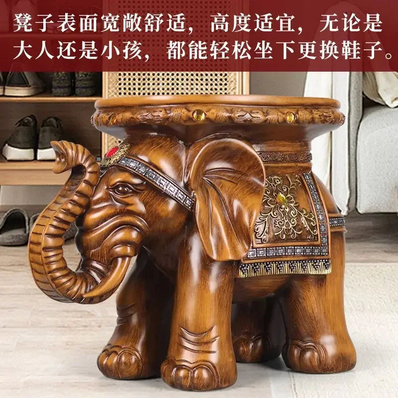 Afralia™ Elephant Wealth Attracting Ornaments Stool