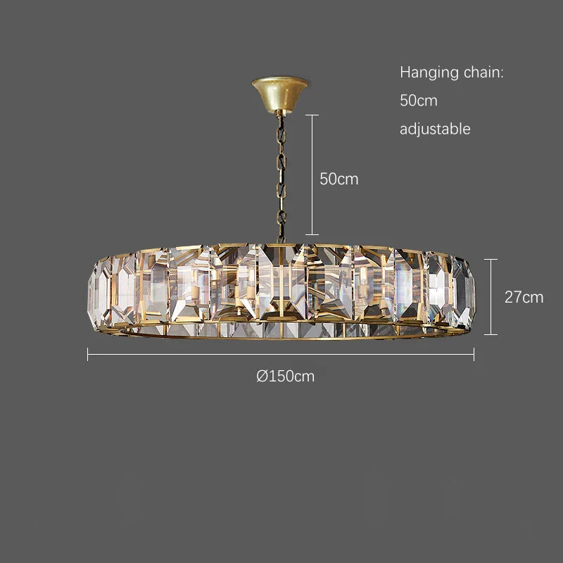 Afralia™ LED Crystal Chandelier Lustre Hanging Lamps for Dinning Room