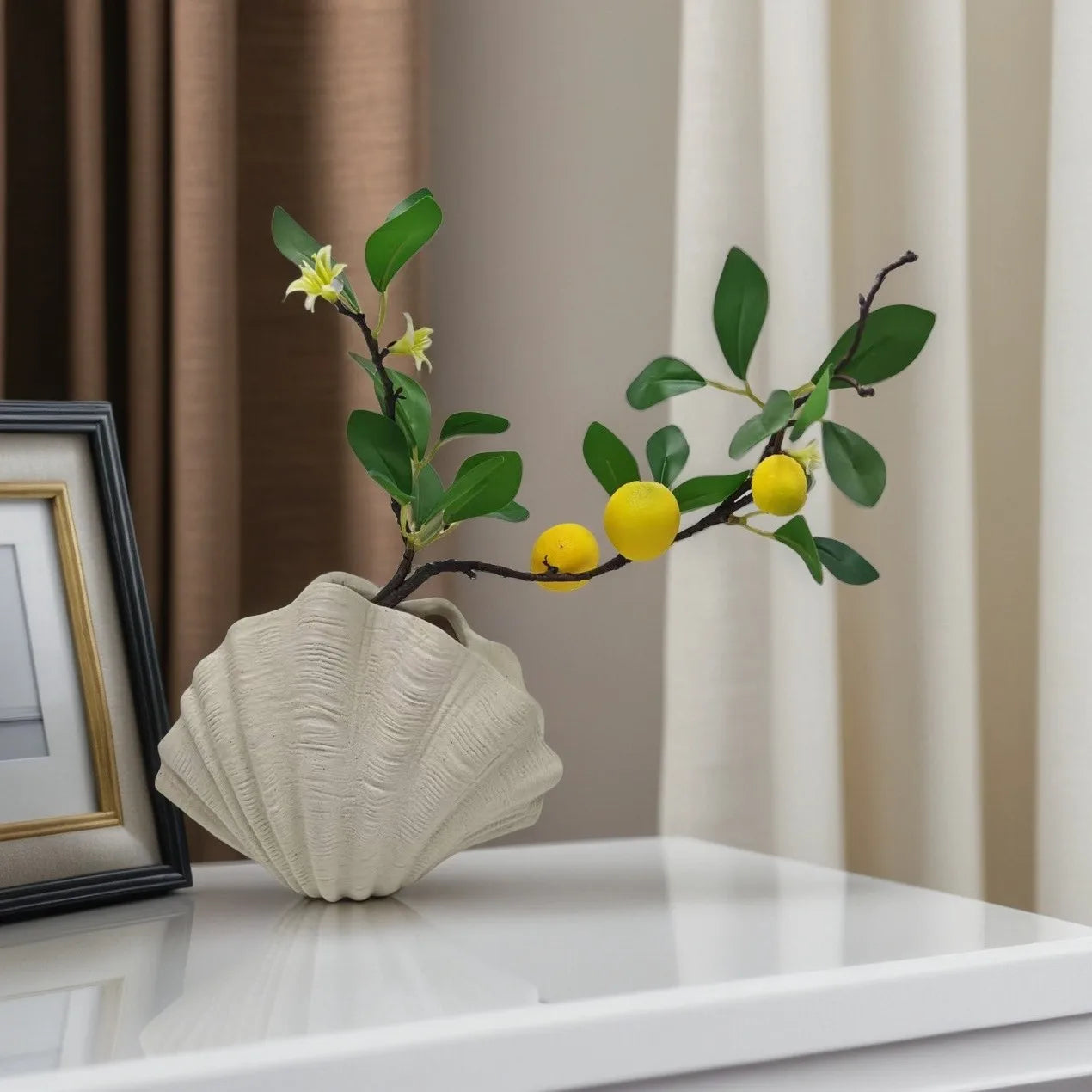 Afralia™ Shell-Shaped Ceramic Vase for Hydroponic Flower Arrangement