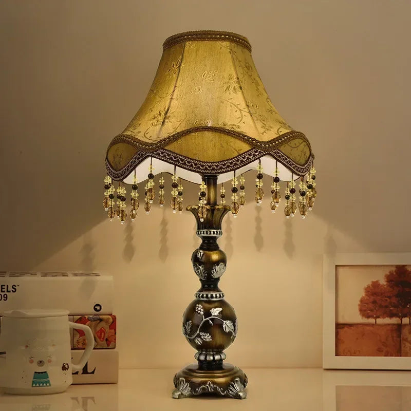 Afralia™ Retro Celebration Floor Lamp for Living Room in Antique American Fabric