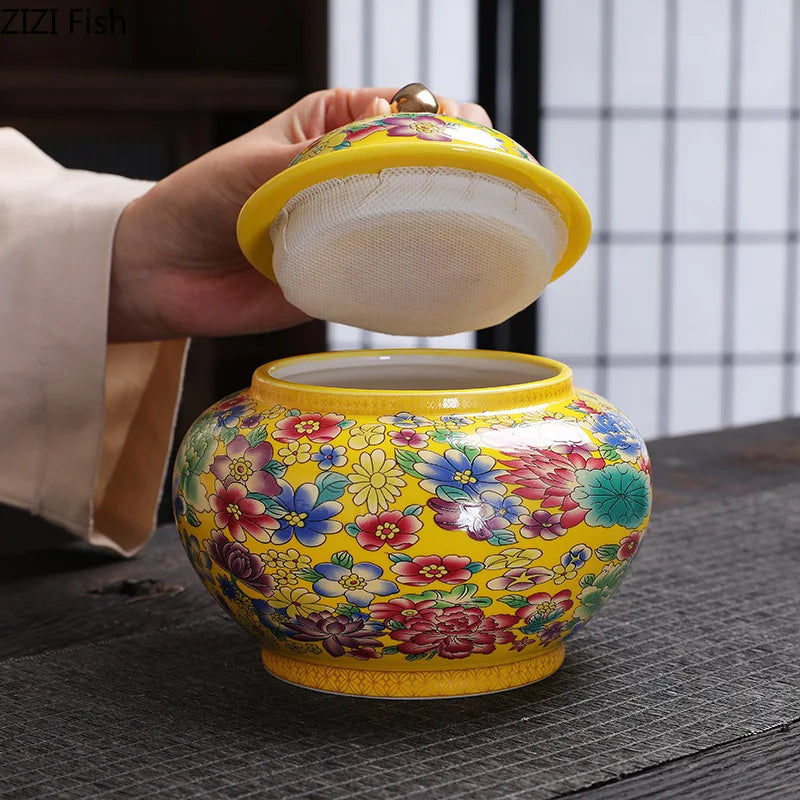 Afralia™ Porcelain Tea Canister: Sealed Ceramic Tea Caddy for Storage and Decoration