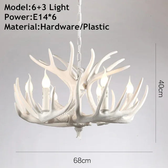 Afralia™ Antler Chandelier Ceiling Lamp Mid Century Modern Lighting
