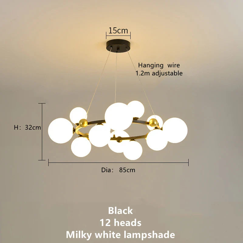 Afralia™ Magic Beans Glass Ball LED Ceiling Chandelier for Home Decor Lighting
