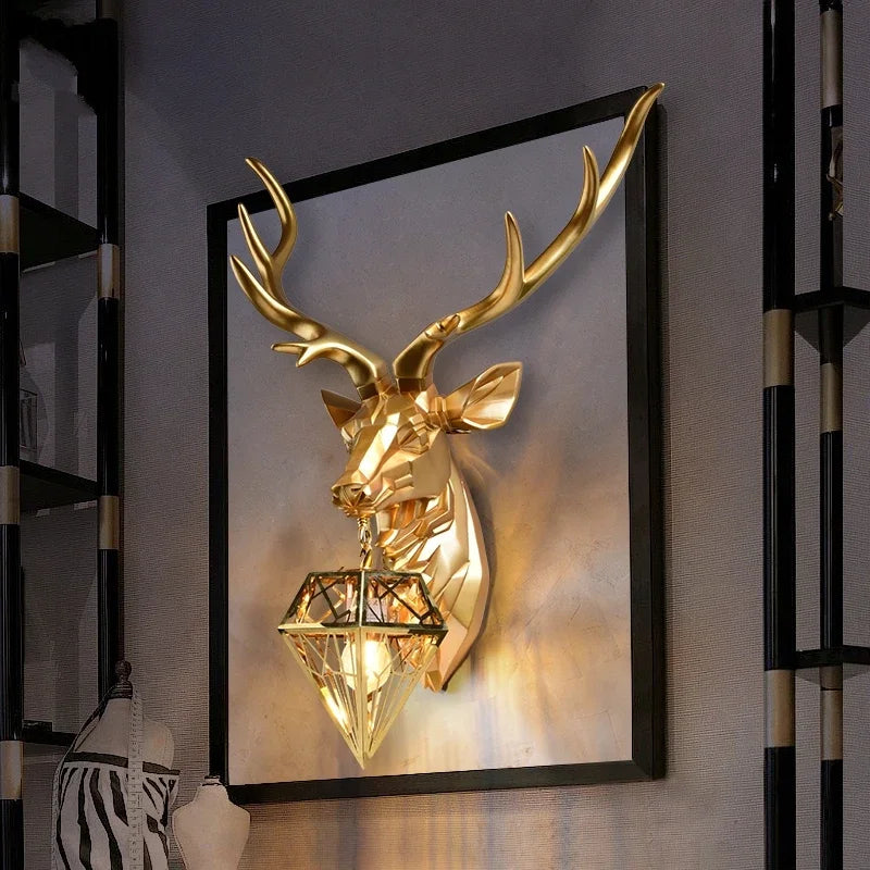 Afralia™ Nordic Antler Deer Wall Sconce Light for Bedroom and Kitchen