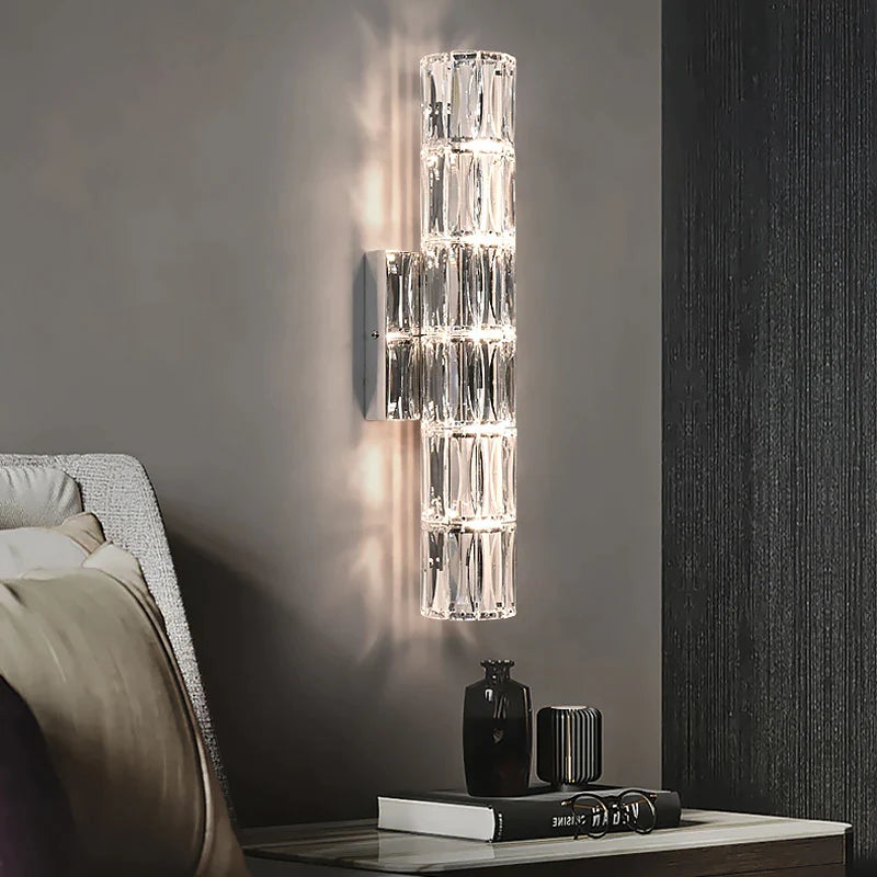 Afralia™ Crystal Deluxe Wall Sconce for Living Room Bedroom Bedside Villa - Luxury Light