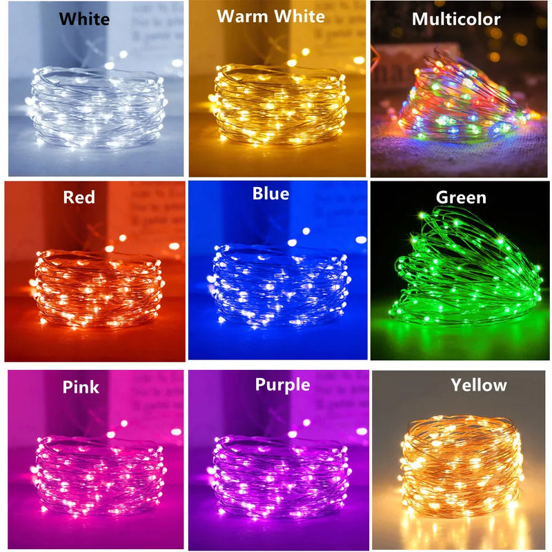 Afralia™ Copper Wire Fairy Lights for Christmas Tree Wedding Party