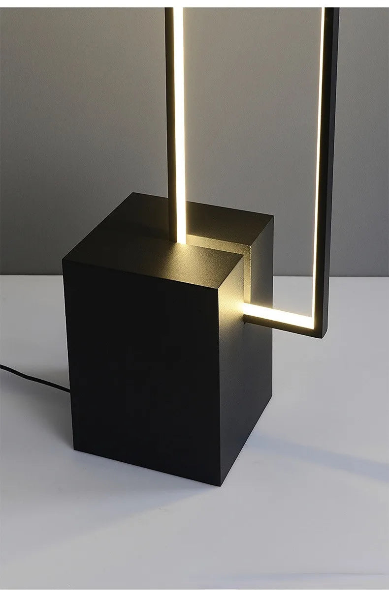 Afralia™ Nordic Geometric LED Floor Lamp - Modern Dimmable Stand Light for Living Room