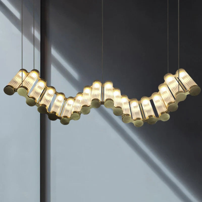 Afralia™ Golden Chandelier LED Dimming Light for Modern Living Room & Bedroom