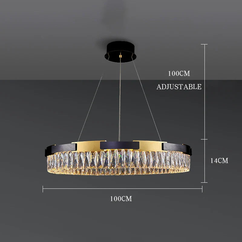 Afralia™ Crystal Luxury Chandelier Modern LED Light Fixture for Living Room Dining Bedroom