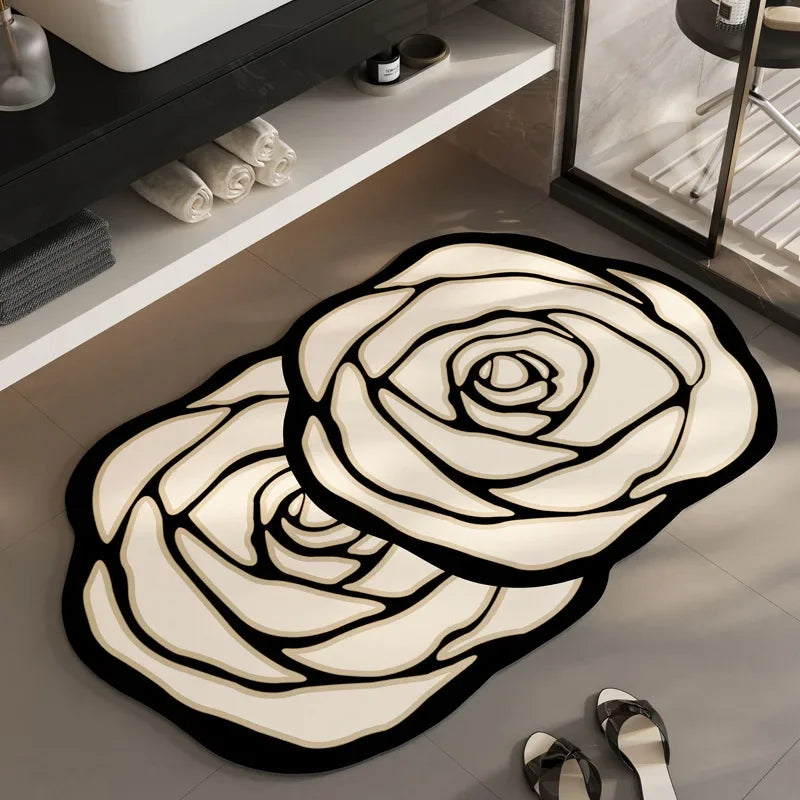 Afralia™ Flower Shaped Diaponite Bathroom Mat: Quick Drying, Anti-Slip, Skin-Friendly Decoration Carpet