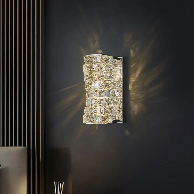 Afralia™ Crystal LED Wall Light: Modern Luxury Sconce for Living Room, Aisle, Bedside