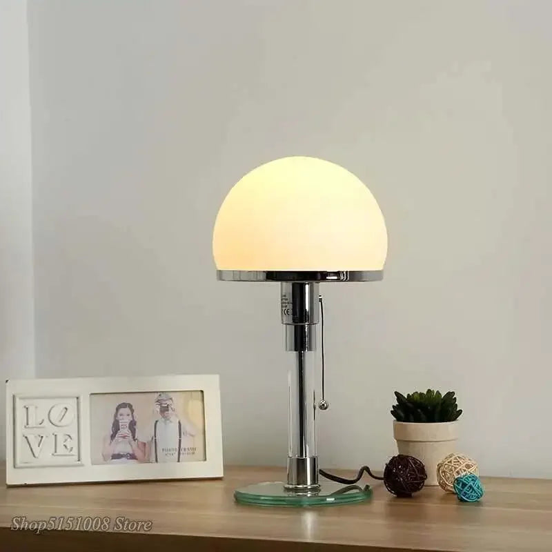 Afralia™ Nordic Glass Lampshade Desk Lamp for Bedroom Living Room Decor