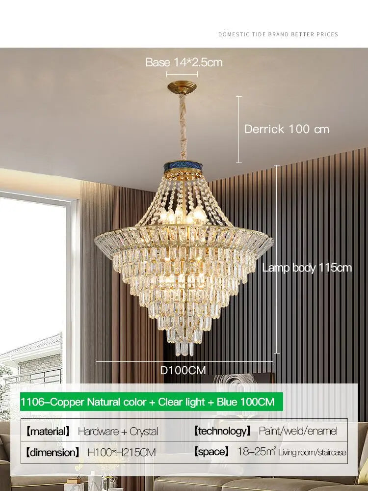 Afralia™ Crystal Chandelier: Luxury Living Room Lighting in Modern European Style for Villa