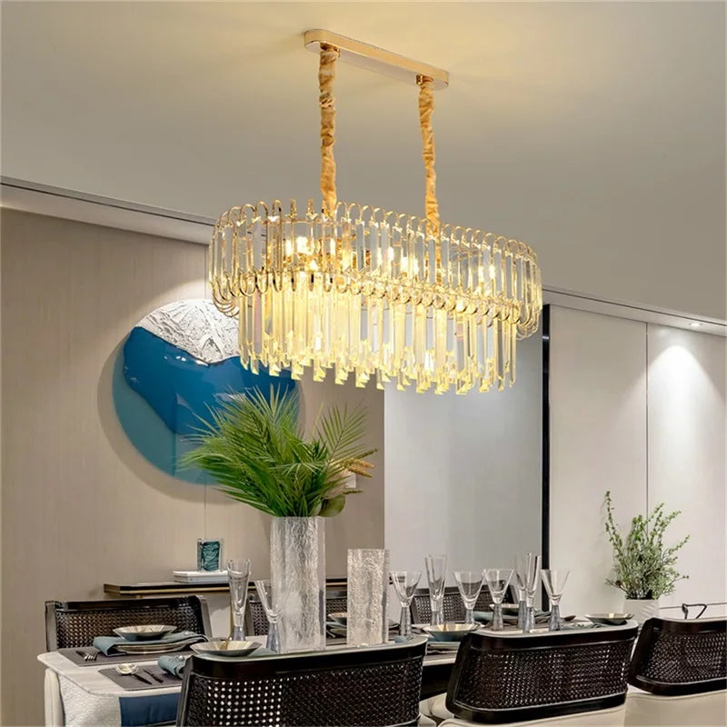 Afralia™ Light Luxury Crystal Chandelier for Dining, Living, & Bedroom - Modern, Simple Design