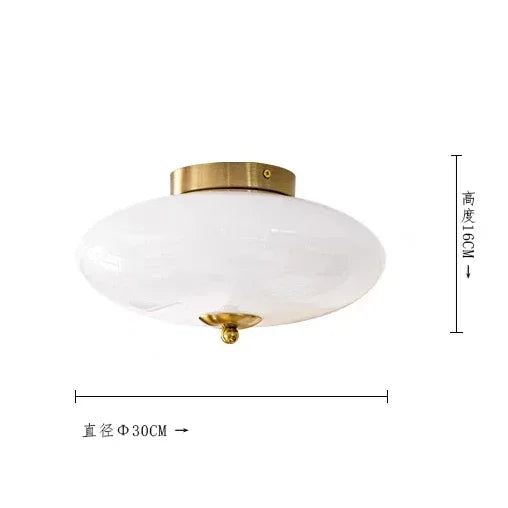 Afralia™ Bauhaus Cream White Glass Ceiling Lamp LED Light