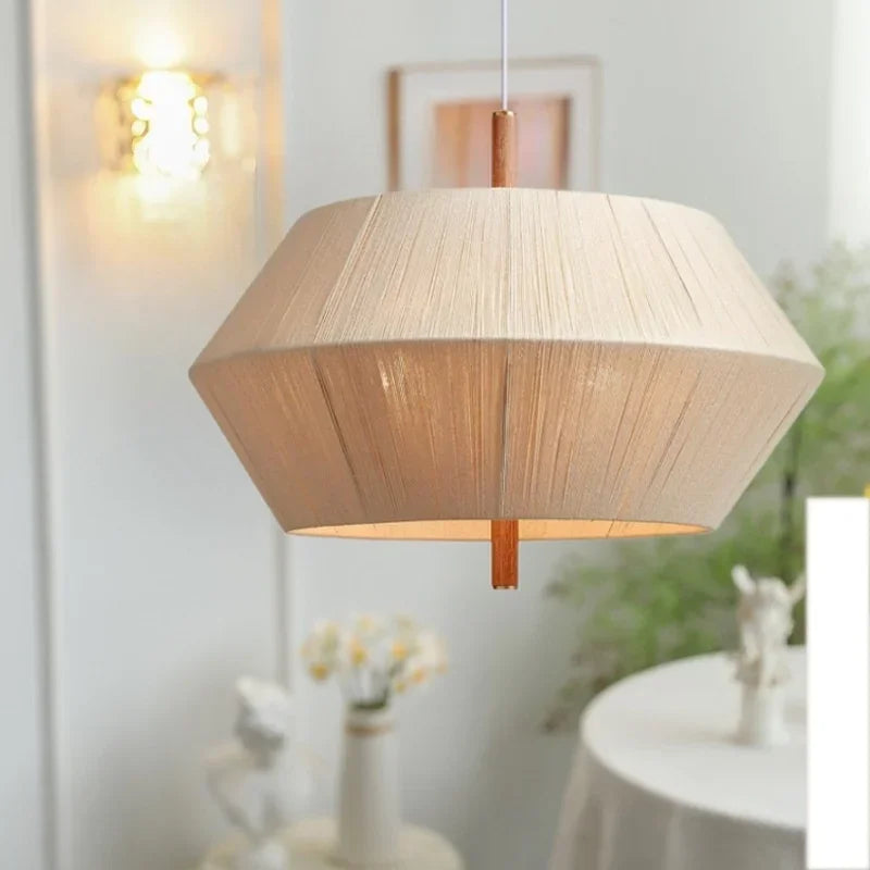 Afralia™ Wabi Sabi Cotton Thread Pendant Chandelier LED Ceiling Light