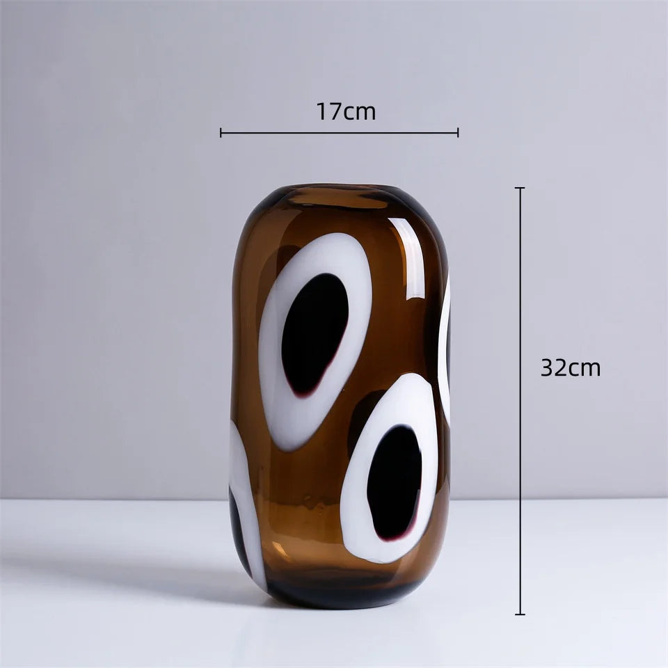 Afralia™ Transparent Spot Pattern Glass Vase for Home Decoration