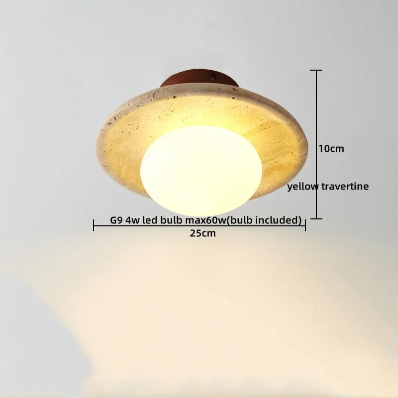 Afralia™ LED Ceiling Lamp Yellow Travertine - Nordic Acrylic Light for Living Room
