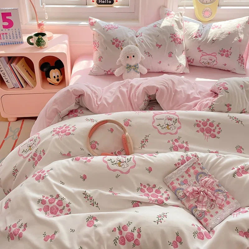 Afralia™ Floral Printed Cotton Quilt Cover Sets - Soft & Breathable Bedclothes