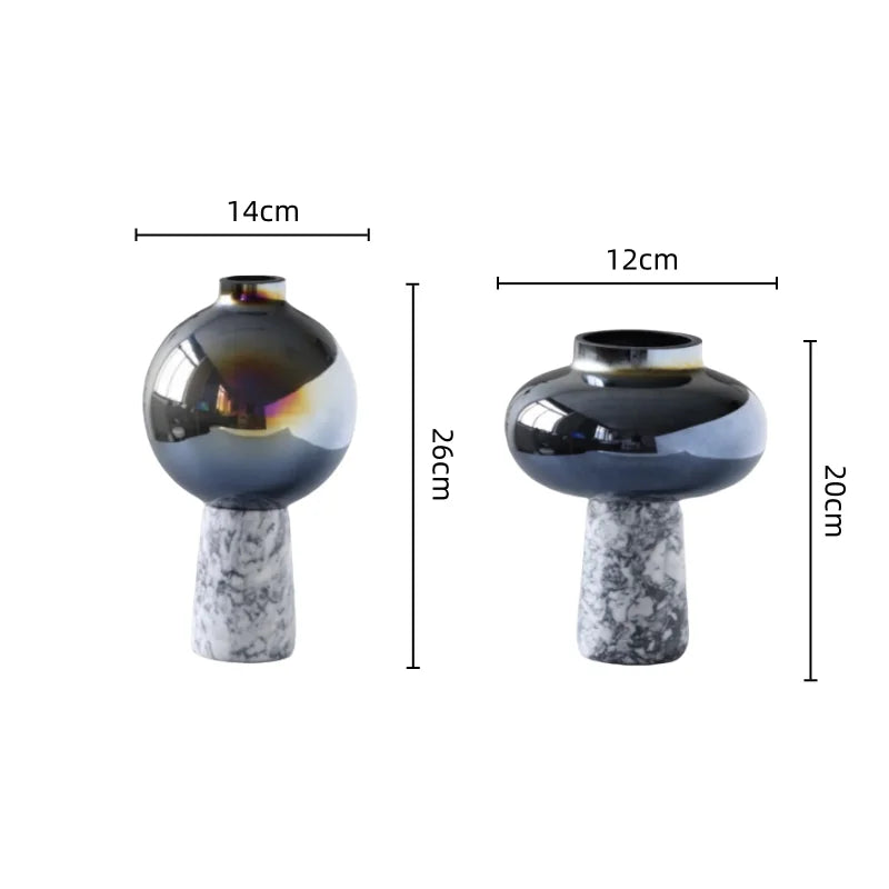 Afralia™ Geometric Circle Star Glass Vase: Handicraft Home Decor Flower Arrangement Accessory