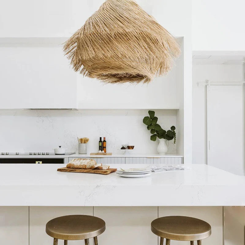 Afralia™ Rattan Wabi Sabi LED Chandelier for Home Decor Lighting