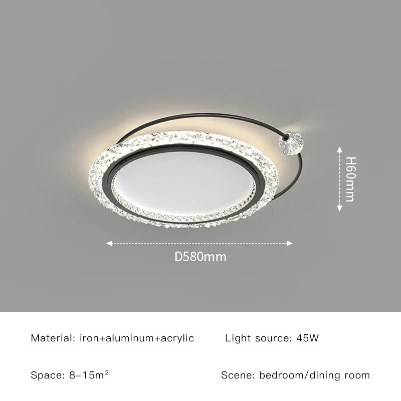 Afralia™ Golden Crystal LED Ceiling Lamps for Bedroom Kitchen Bathroom - Luxury Chandeliers