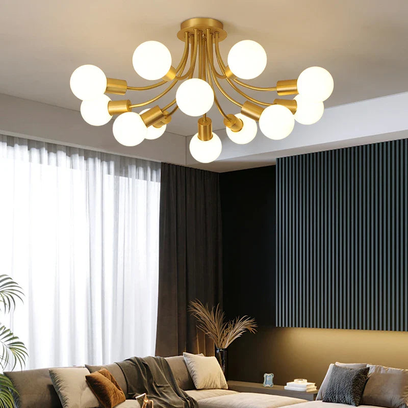 Afralia™ Postmodern Glass Ball Ceiling Lamp Luxury Nordic Interior Dining Room Lighting