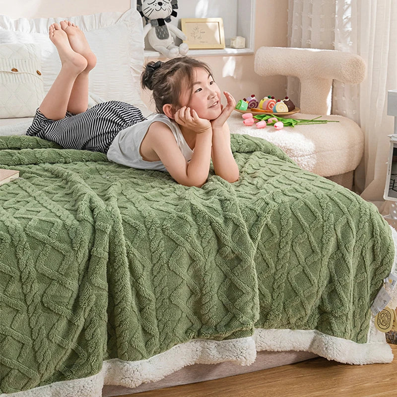 Afralia™ Tafurong Winter Blanket 150/180x200cm - Double-sided Plush Bedspread