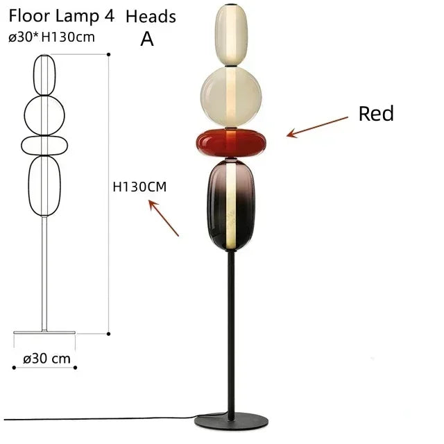 Afralia™ Glass Floor Lamp LED Table Light - Italian Design High Quality