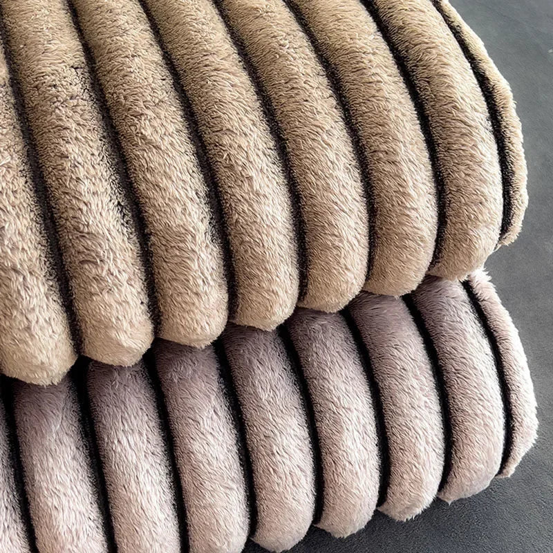 Afralia™ Dark Faux Rabbit Plush Blanket: Super Soft Comforter for Office Napping and Bed