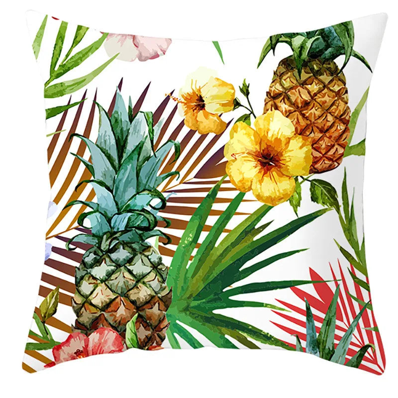 Tropical Leaves Decorative Pillow Cover by Afralia™