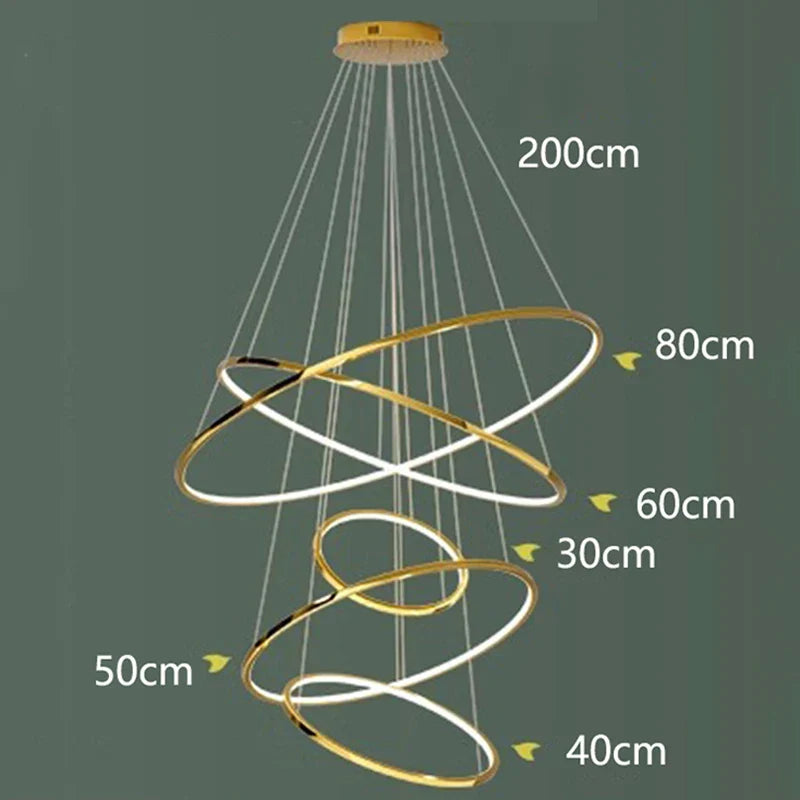 Afralia™ Modern LED Pendant Light Chandeliers for Living Room Staircase Lighting