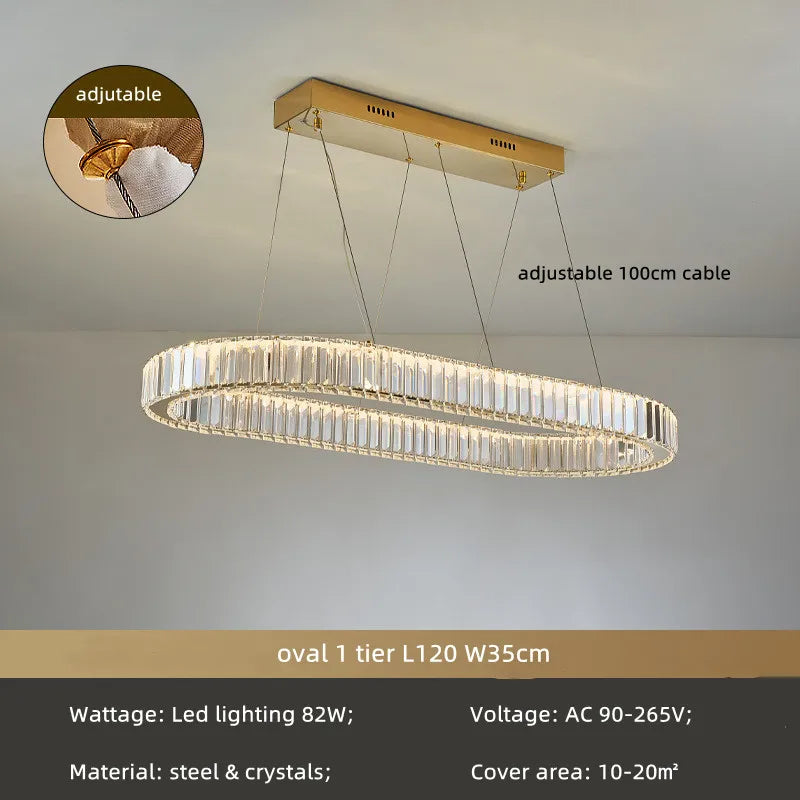 Afralia™ Crystal Chandelier: LED Dimmable Pendant Light for Stairs, LED Luminaria Fixture