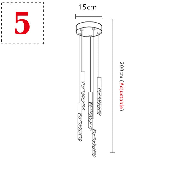 Modern Crystal Pendant Light by Afralia™ for Kitchen Island, Dining Room, Art Deco Ambiance