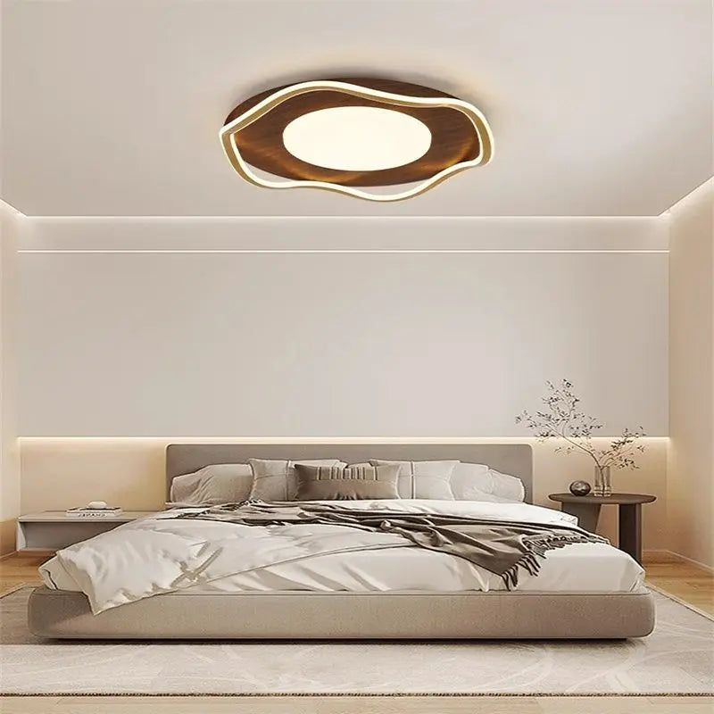 Afralia™ Walnut Ceiling Lamp Modern Master Bedroom Dining Room Nordic Chinese new